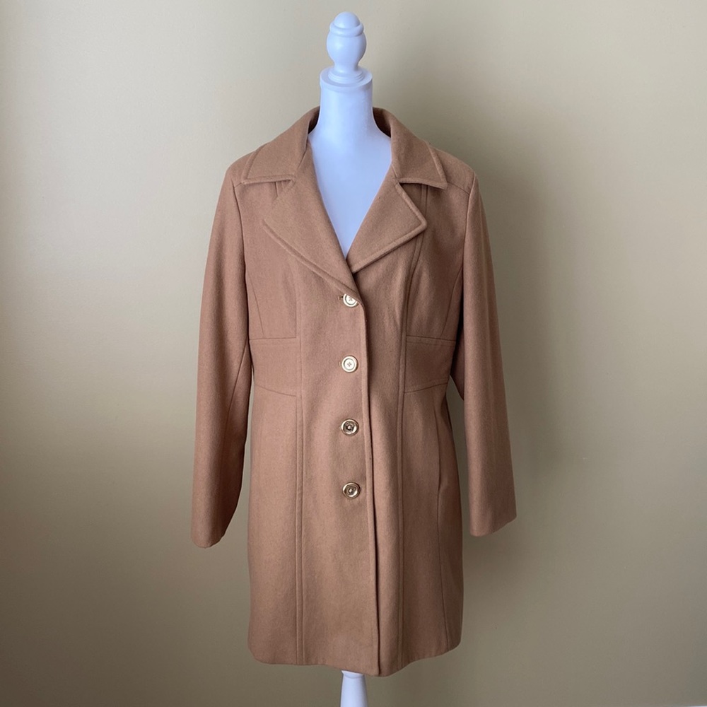 Michael Kors Tan PeaCoat with Gold Buttons